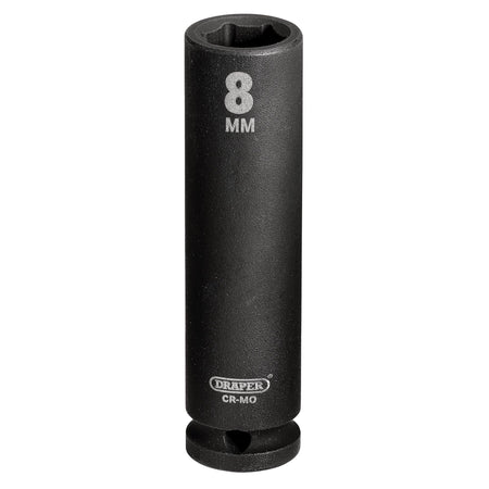 DRAPER Expert 8mm 1/4in. Square Drive Hi-Torq ; 6 Point Deep Impact Socket: Model No.406D-MM