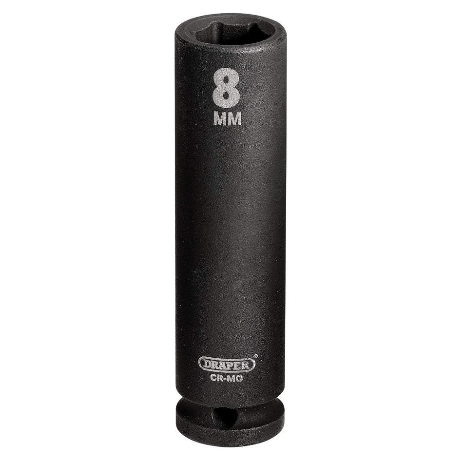 DRAPER Expert 8mm 1/4in. Square Drive Hi-Torq ; 6 Point Deep Impact Socket: Model No.406D-MM