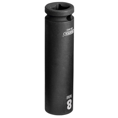 DRAPER Expert 8mm 1/4in. Square Drive Hi-Torq ; 6 Point Deep Impact Socket: Model No.406D-MM