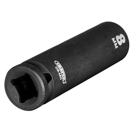 DRAPER Expert 8mm 1/4in. Square Drive Hi-Torq ; 6 Point Deep Impact Socket: Model No.406D-MM