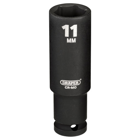 DRAPER Expert 11mm 1/4in. Square Drive Hi-Torq ; 6 Point Deep Impact Socket: Model No.406D-MM