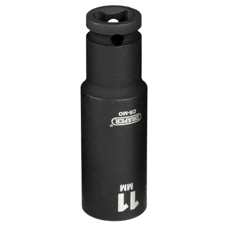 DRAPER Expert 11mm 1/4in. Square Drive Hi-Torq ; 6 Point Deep Impact Socket: Model No.406D-MM