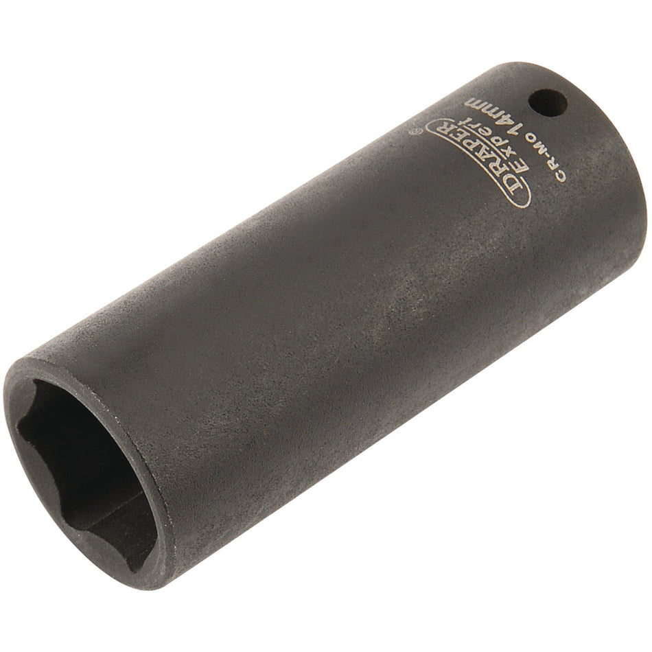 DRAPER Expert 14mm 1/4in. Square Drive Hi-Torq ; 6 Point Deep Impact Socket: Model No.406D-MM
