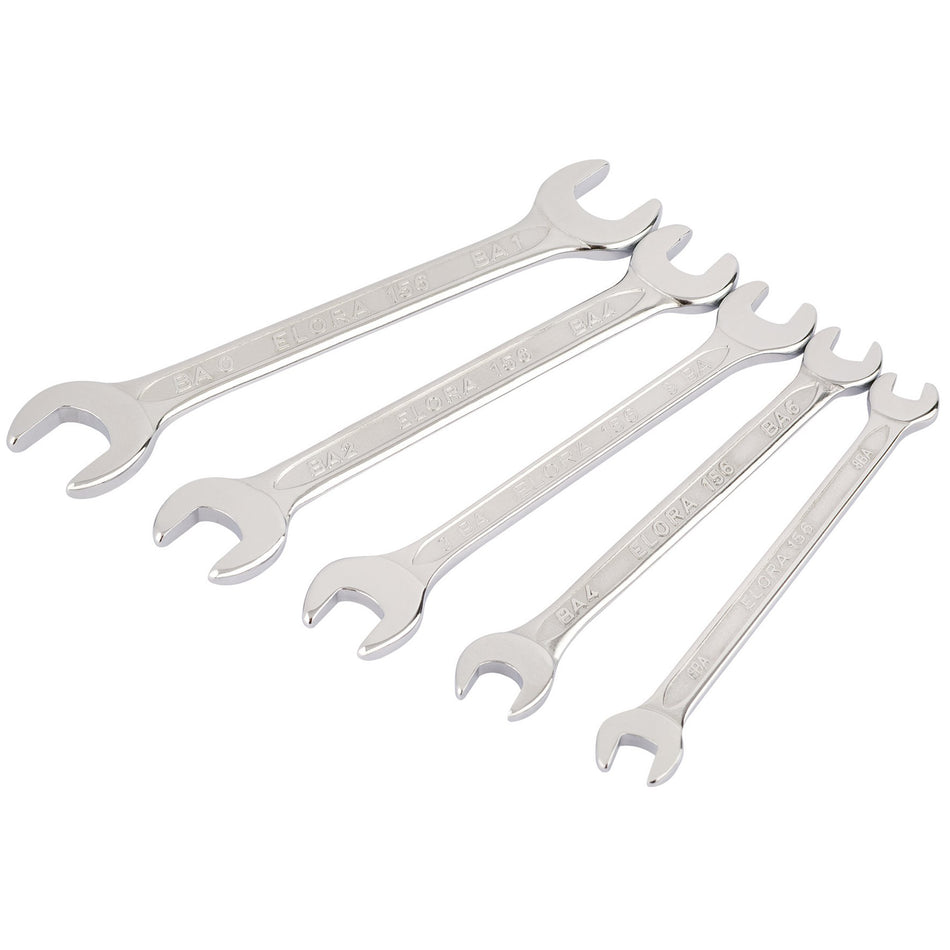 5 Piece Midget Ba Double Open End Spanner Set: Model No.156 S5BA