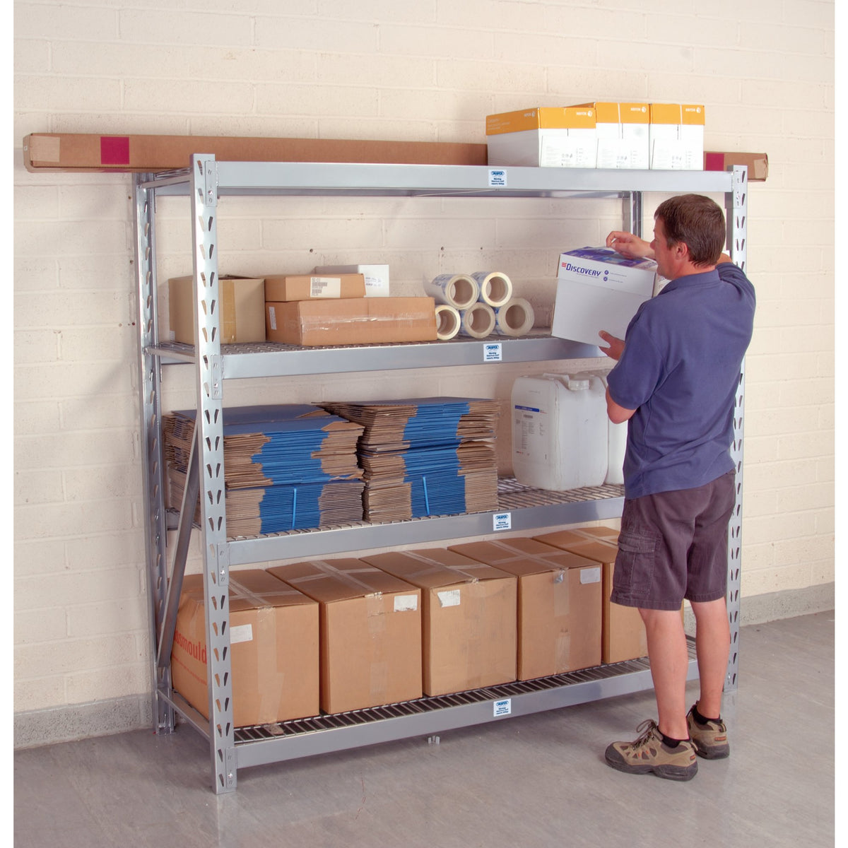 DRAPER Expert Heavy Duty Steel 4 Shelving Unit - 1959 x 610 x 1830mm: Model No.MSUHD195/PRO