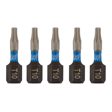 Draper Expert TX-STAR Impact Screwdriver Bits, T10 x 25mm, 1/4" Hex (Pack of 5) : Model No. IMBH/TX25/5