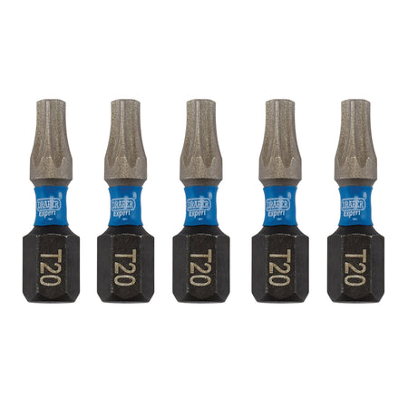 Draper Expert TX-STAR Impact Screwdriver Bits, T20 x 25mm, 1/4" Hex (Pack of 5) : Model No. IMBH/TX25/5