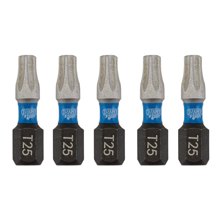 Draper Expert TX-STAR Impact Screwdriver Bits, T25 x 25mm, 1/4" Hex (Pack of 5) : Model No. IMBH/TX25/5