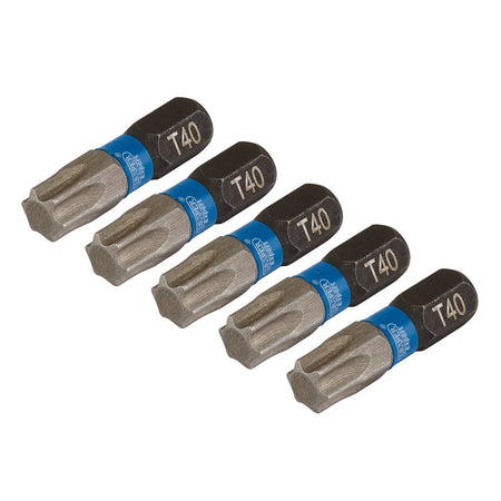 Draper Expert TX-STAR Impact Screwdriver Bits, T40 x 25mm, 1/4" Hex (Pack of 5) : Model No. IMBH/TX25/5