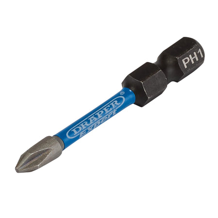 Draper Expert Cross Slot/PH Type Impact Screwdriver Bits, No.1 x 50mm, 1/4" Hex (Pack of 5) : Model No. IMBH/PH50/5