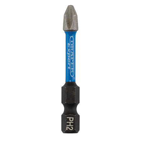 Draper Expert Cross Slot/PH Type Impact Screwdriver Bits, No.2 x 50mm, 1/4" Hex (Pack of 5) : Model No. IMBH/PH50/5