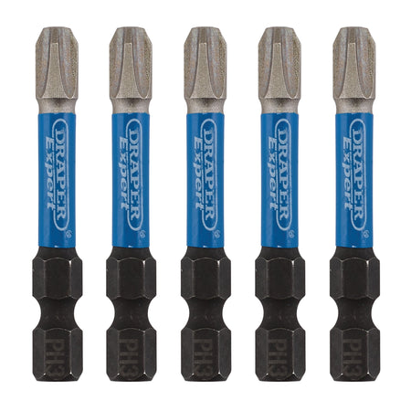 Draper Expert Cross Slot/PH Type Impact Screwdriver Bits, No.3 x 50mm, 1/4" Hex (Pack of 5) : Model No. IMBH/PH50/5