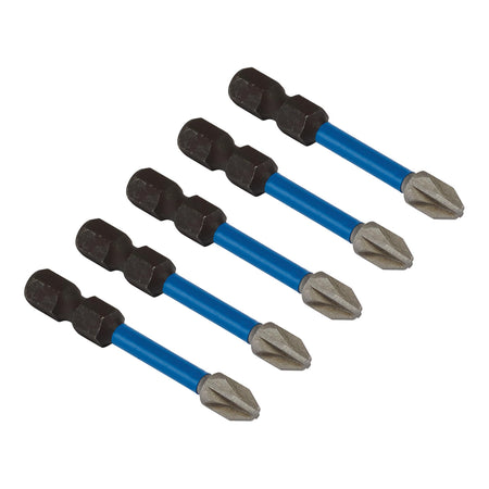 Draper Expert PZ-Type Impact Screwdriver Bits, No.2 x 50mm, 1/4" Hex (Pack of 5) : Model No. IMBH/PZ50/5