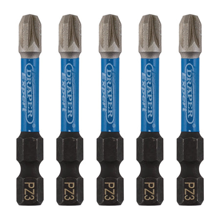 Draper Expert PZ-Type Impact Screwdriver Bits, No.3 x 50mm, 1/4" Hex (Pack of 5) : Model No. IMBH/PZ50/5