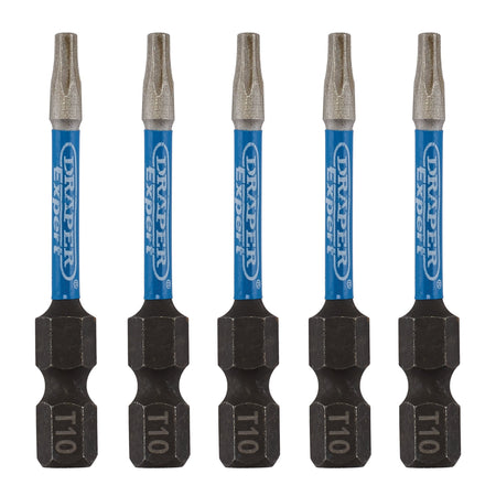 Draper Expert TX-STAR Impact Screwdriver Bits, T10 x 50mm, 1/4" Hex (Pack of 5) : Model No. IMBH/TX50/5