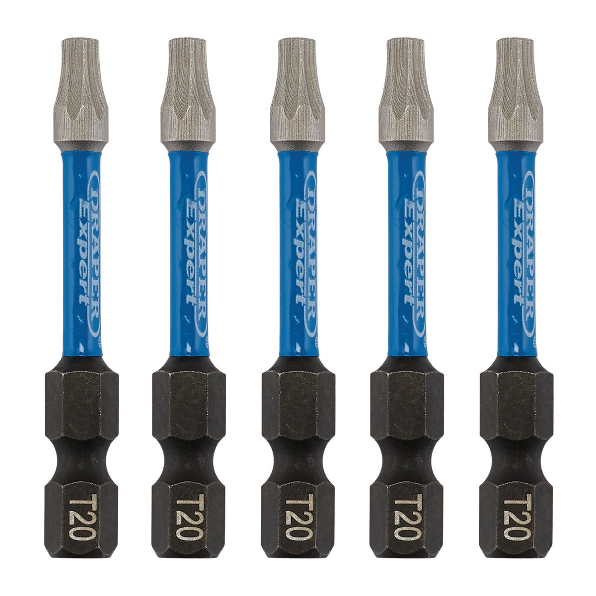 Draper Expert TX-STAR Impact Screwdriver Bits, T20 x 50mm, 1/4" Hex (Pack of 5) : Model No. IMBH/TX50/5