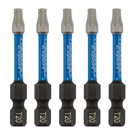 Draper Expert TX-STAR Impact Screwdriver Bits, T20 x 50mm, 1/4" Hex (Pack of 5) : Model No. IMBH/TX50/5