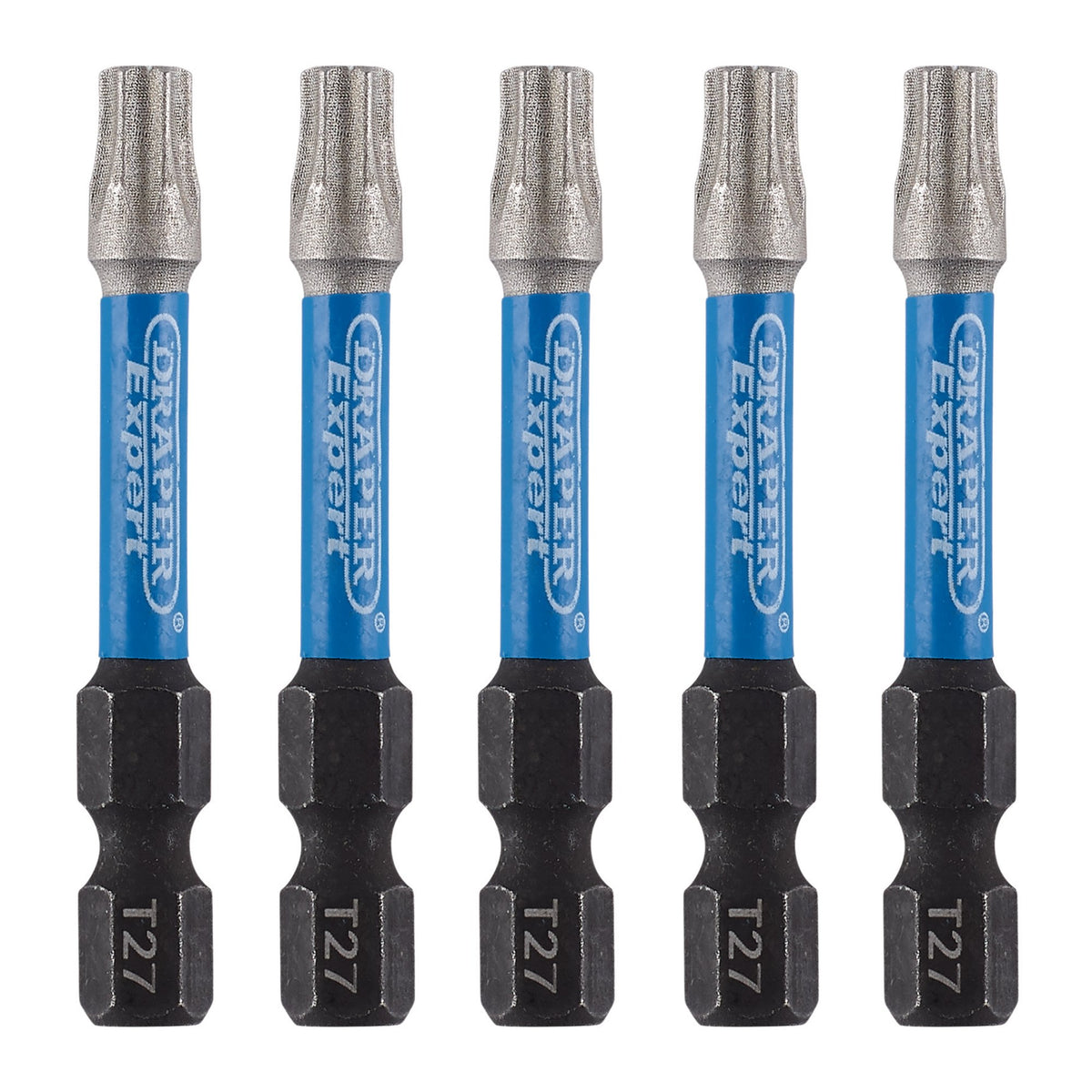 Draper Expert TX-STAR Impact Screwdriver Bits, T27 x 50mm, 1/4" Hex (Pack of 5) : Model No. IMBH/TX50/5
