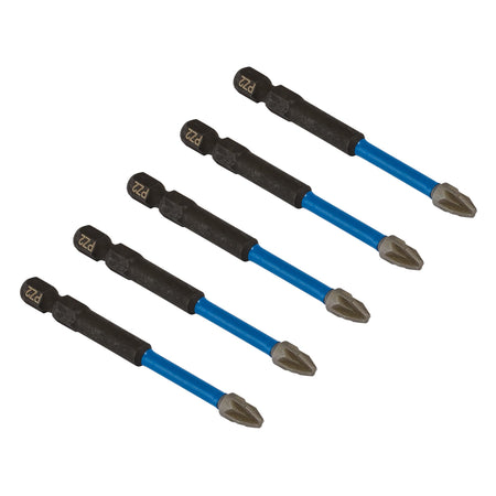 Draper Expert PZ-Type Impact Screwdriver Bits, No.2 x 75mm, 1/4" Hex (Pack of 5) : Model No. IMBH/PZ75/5