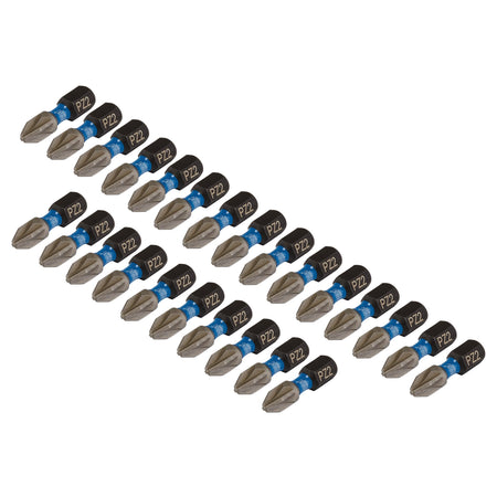 Draper Expert PZ-Type Impact Screwdriver Bits, No.2 x 25mm, 1/4" Hex (Pack of 25) : Model No. IMBH/PZ25/25