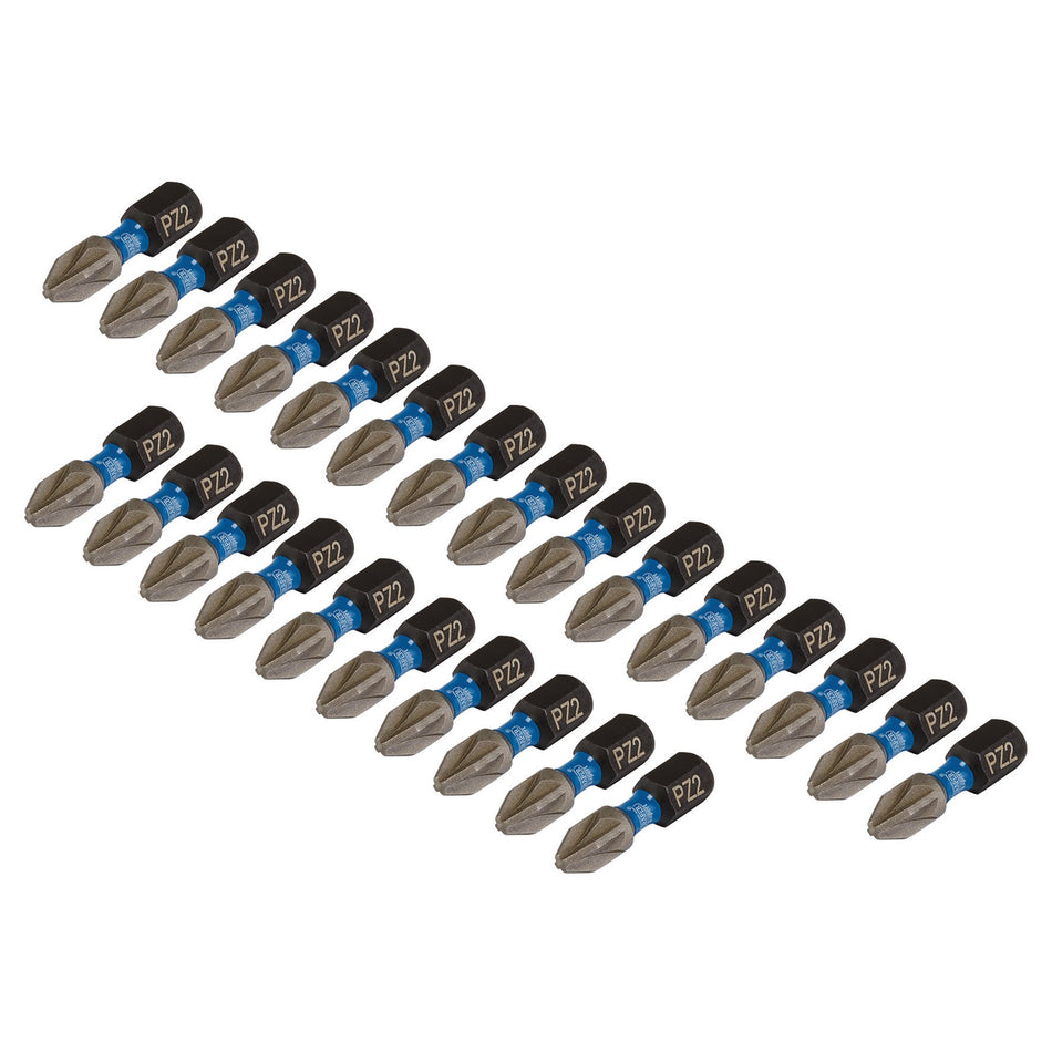 Draper Expert PZ-Type Impact Screwdriver Bits, No.2 x 25mm, 1/4" Hex (Pack of 25) : Model No. IMBH/PZ25/25