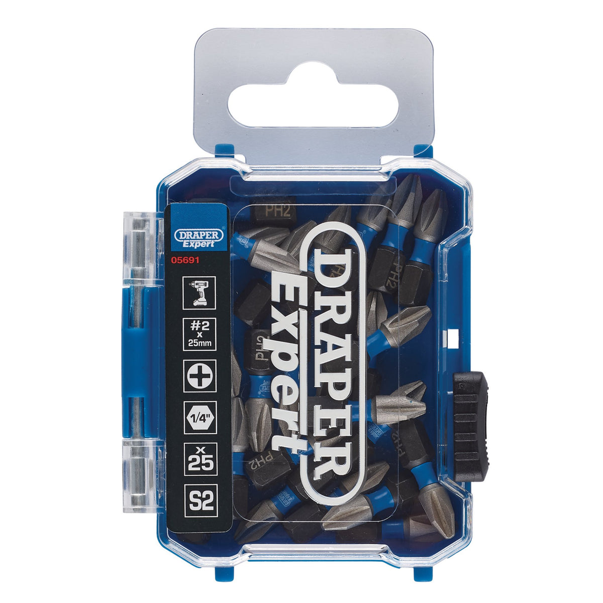 Draper Expert Cross Slot/PH Type Impact Screwdriver Bits, No.2 x 25mm, 1/4" Hex (Pack of 25) : Model No. IMBH/PH25/25