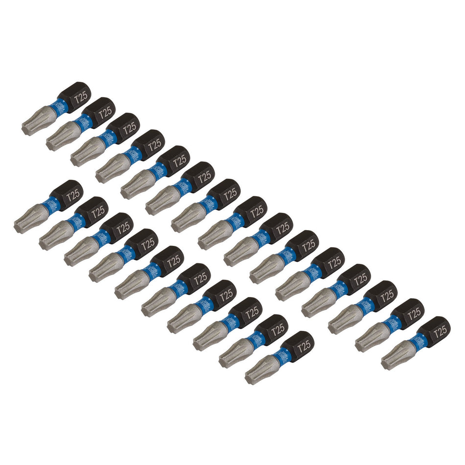 Draper Expert TX-STAR Impact Screwdriver Bits, T25 x 25mm, 1/4" Hex (Pack of 25) : Model No. IMBH/TX25/25