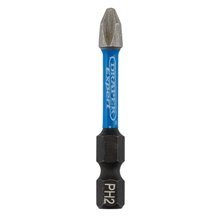 Draper Expert Cross Slot/PH Type Impact Screwdriver Bits, No.2 x 50mm, 1/4" Hex (Pack of 20) : Model No. IMBH/PH50/20