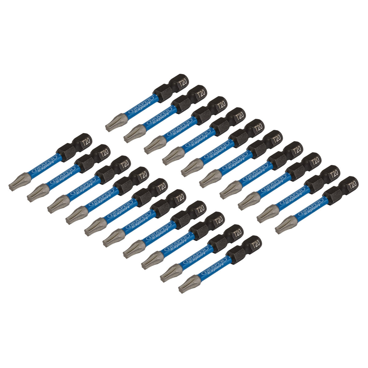 Draper Expert TX-STAR Impact Screwdriver Bits, T20 x 50mm, 1/4" Hex (Pack of 20) : Model No. IMBH/TX50/20