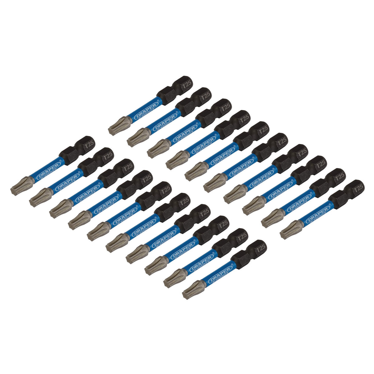 Draper Expert TX-STAR Impact Screwdriver Bits, T25 x 50mm, 1/4" Hex (Pack of 20) : Model No. IMBH/TX50/20