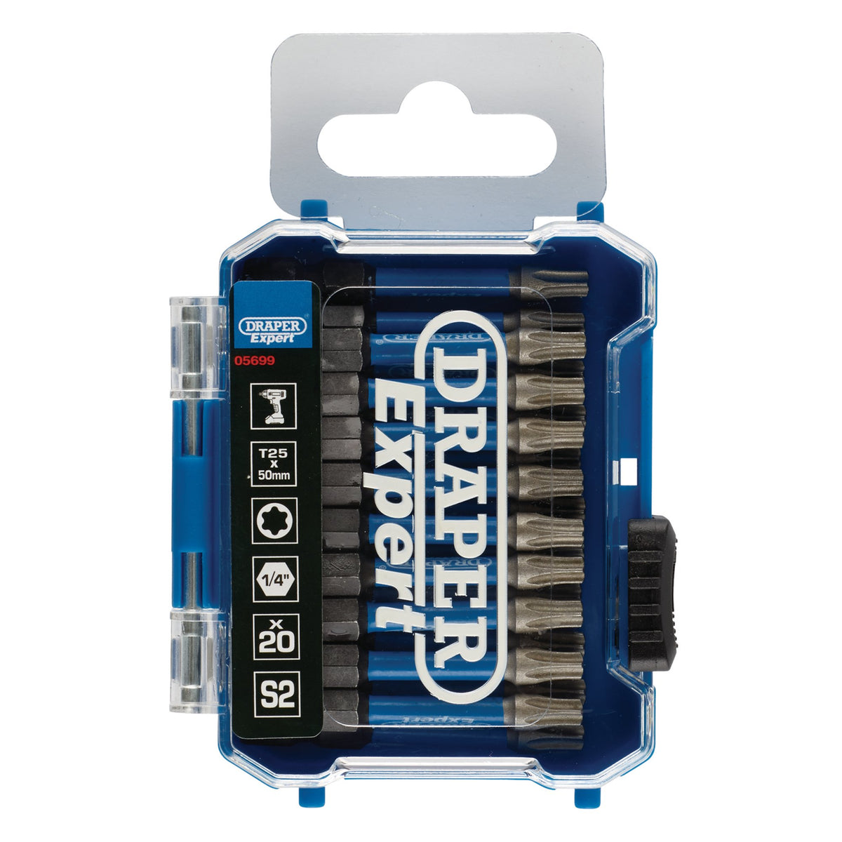 Draper Expert TX-STAR Impact Screwdriver Bits, T25 x 50mm, 1/4" Hex (Pack of 20) : Model No. IMBH/TX50/20
