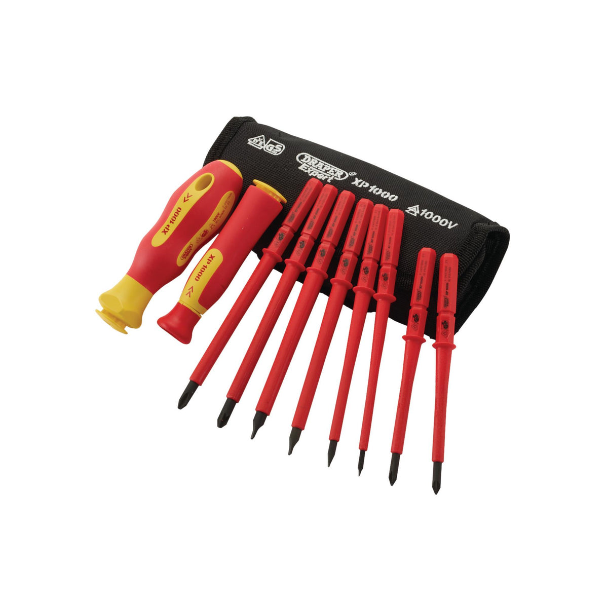 DRAPER Expert Ergo Plus ; 10 Piece VDE Approved Fully Insulated Interchangeable Blade Screwdriver Set: Model No.965I/10