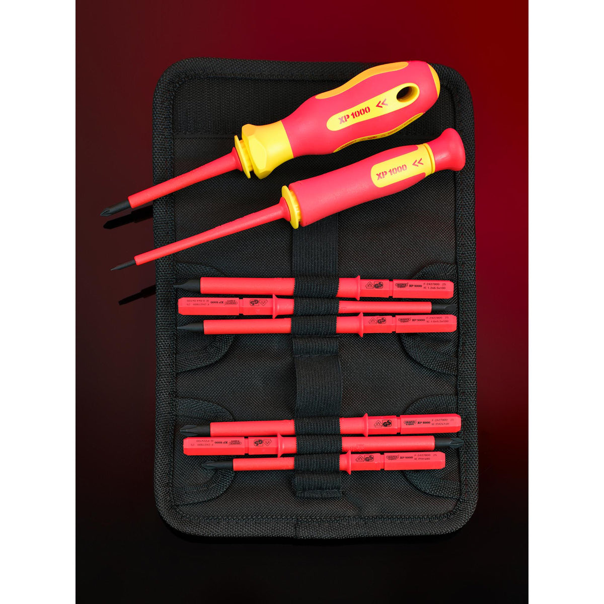 DRAPER Expert Ergo Plus ; 10 Piece VDE Approved Fully Insulated Interchangeable Blade Screwdriver Set: Model No.965I/10