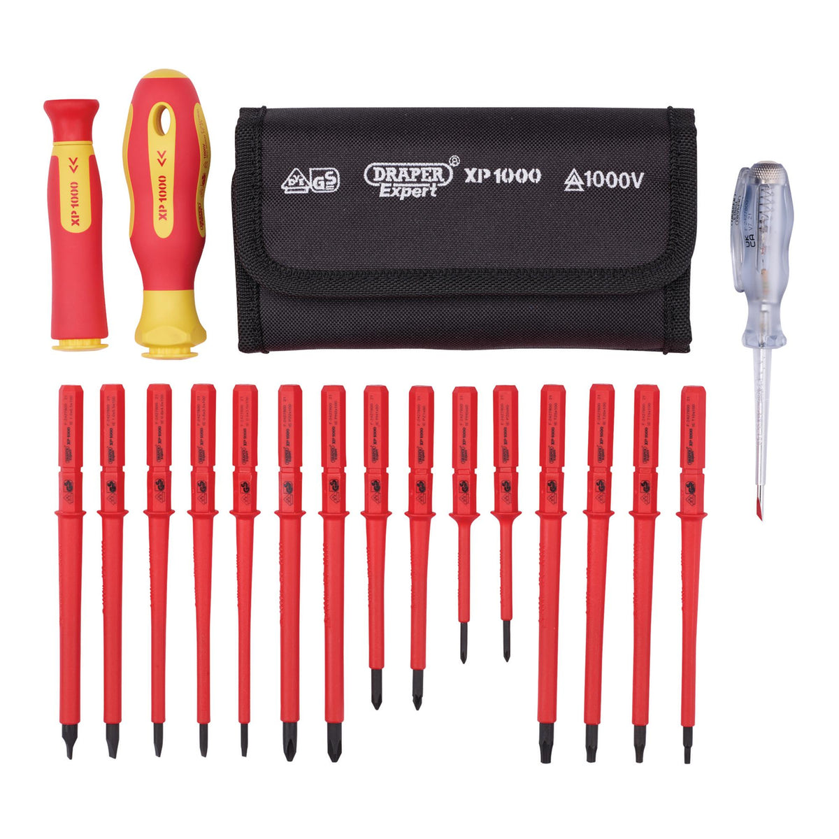 DRAPER Expert Ergo Plus ; 18 Piece VDE Approved Fully Insulated Interchangeable Blade Screwdriver Set: Model No.965I/18