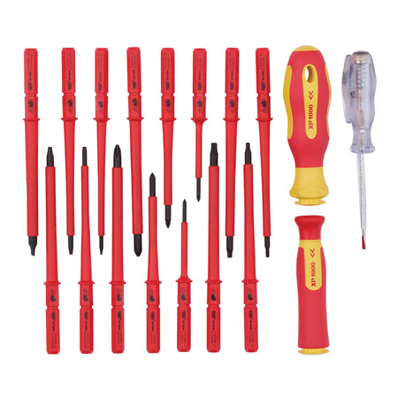 DRAPER Expert Ergo Plus ; 18 Piece VDE Approved Fully Insulated Interchangeable Blade Screwdriver Set: Model No.965I/18