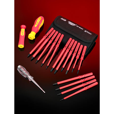 DRAPER Expert Ergo Plus ; 18 Piece VDE Approved Fully Insulated Interchangeable Blade Screwdriver Set: Model No.965I/18