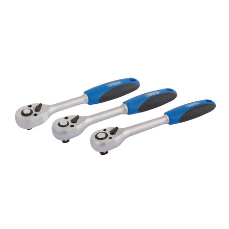 DRAPER 72-Tooth Reversible Soft Grip Ratchet Set (3 Piece) Model No. *RATCHETSET