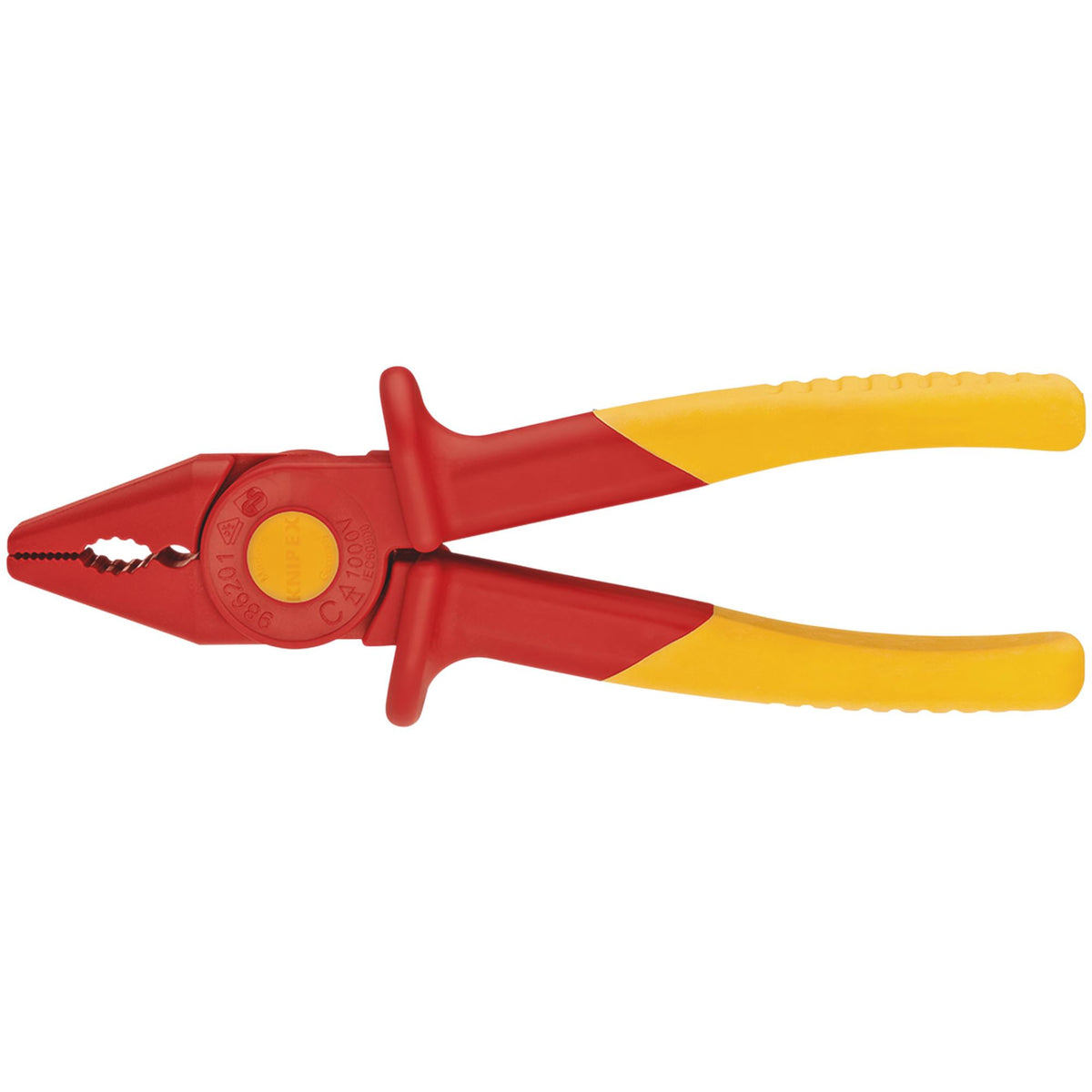 Knipex Fully Insulated 180mm 'S' Range Soft Grip Flat Nose Pliers : Model No.98 62 01
