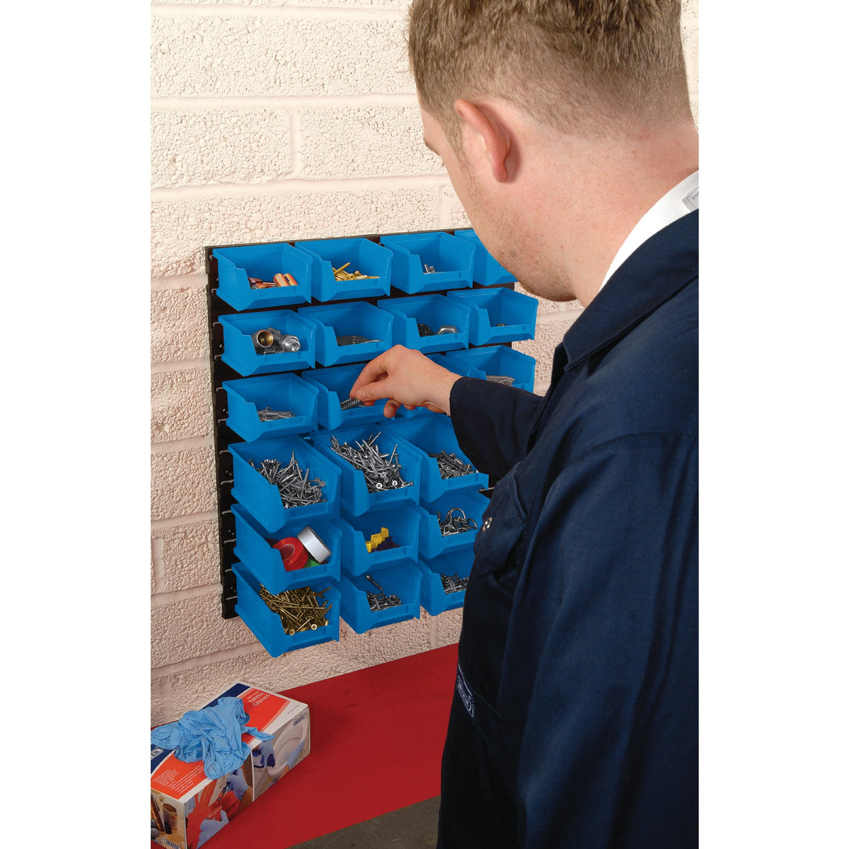 DRAPER 24 Bin Wall Storage Unit (Small/Medium Bins): Model No.SBB24C