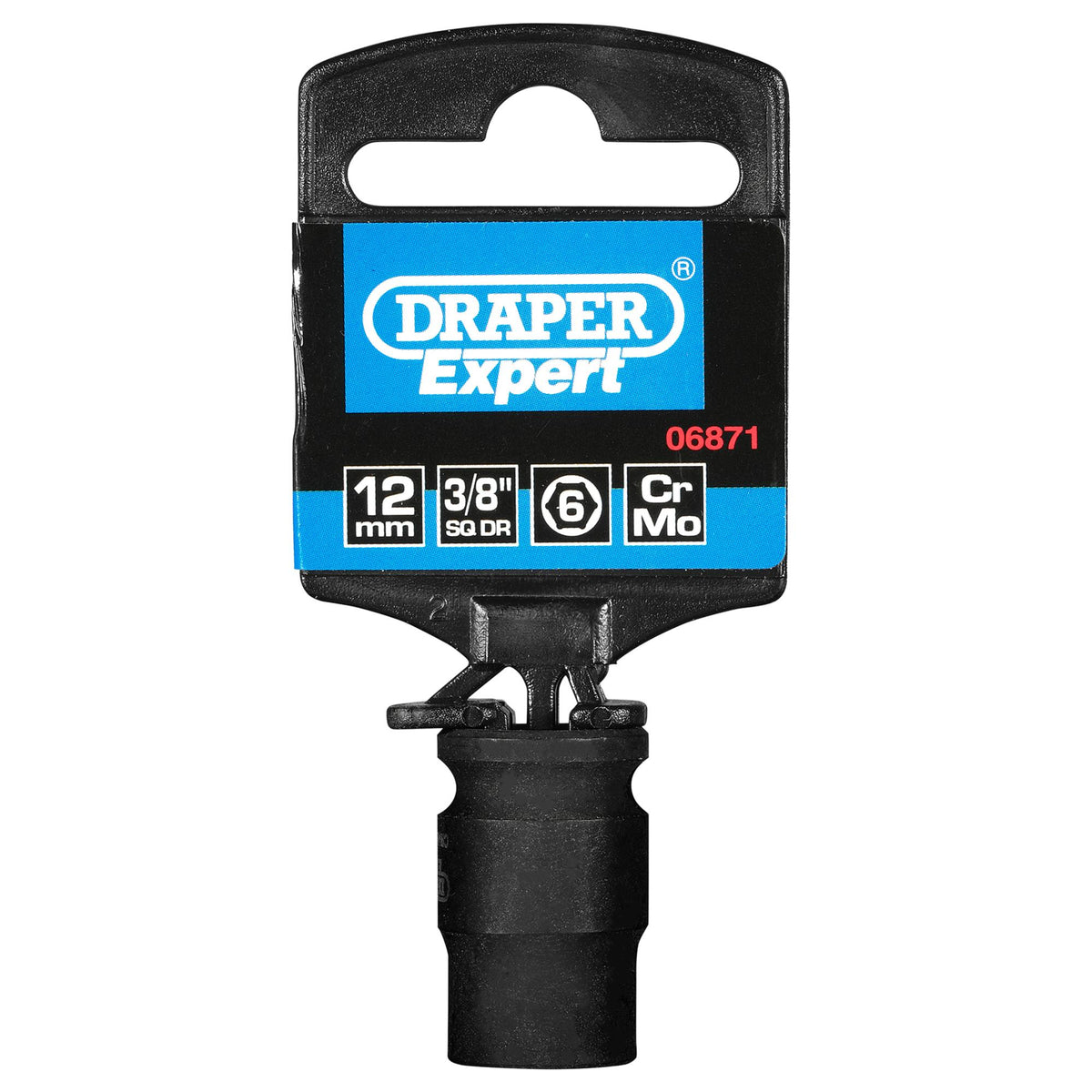 DRAPER Expert 12mm 3/8in. Square Drive Hi-Torq ; 6 Point Impact Socket: Model No.409-MMC