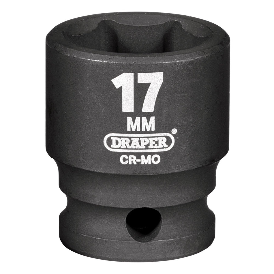DRAPER Expert 17mm 3/8in. Square Drive Hi-Torq ; 6 Point Impact Socket: Model No.409-MMC