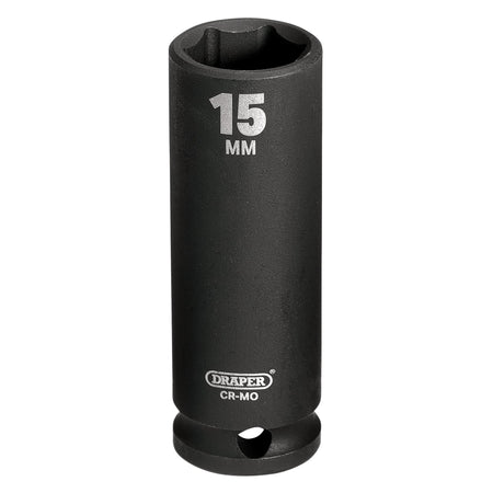 DRAPER Expert 15mm 3/8in. Square Drive Hi-Torq ; 6 Point Deep Impact Socket: Model No.409D-MMC
