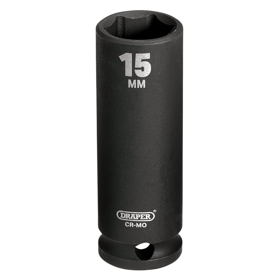 DRAPER Expert 15mm 3/8in. Square Drive Hi-Torq ; 6 Point Deep Impact Socket: Model No.409D-MMC