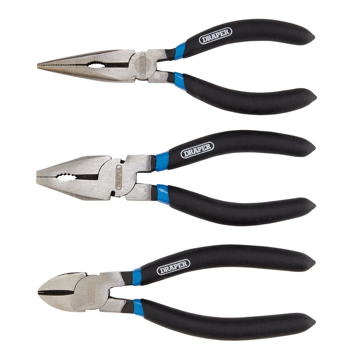 DRAPER 3 Piece Pliers Set: Model No.1073BLISH