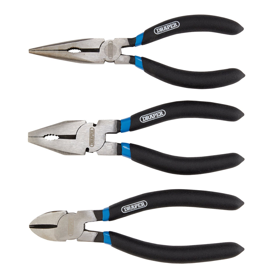 DRAPER 3 Piece Pliers Set: Model No.1073BLISH