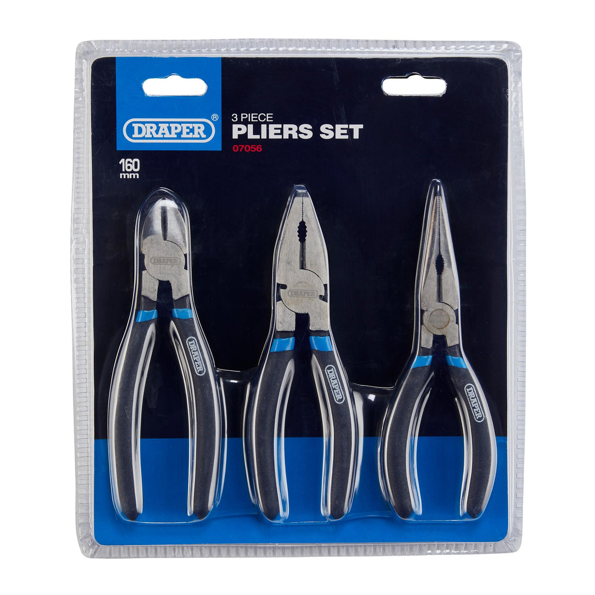DRAPER 3 Piece Pliers Set: Model No.1073BLISH