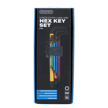 Extra-Long Arm Hex Key Set (9 Piece)