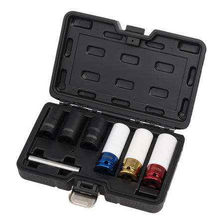 Wheel Nut and Bolt Extractor Socket Set, 1/2" Sq. Dr. (7 Piece)