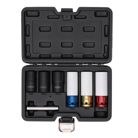 Wheel Nut and Bolt Extractor Socket Set, 1/2" Sq. Dr. (7 Piece)