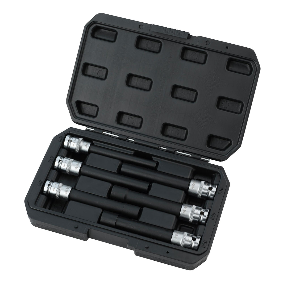 Extra Long E-Type Sockets, 1/2" Sq. Dr. (6 Piece)